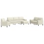 Sofagarnitur mit 4-teiligen cremefarbenen Samtkissen. von , Sofas - Ref: Foro24-3278469, Preis: 757,88 €, Rabatt: %