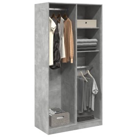 Grau-betonfarbener Sperrholzschrank 100x50x200 cm von , Kleiderschränke - Ref: Foro24-3307768, Preis: 196,88 €, Rabatt: %