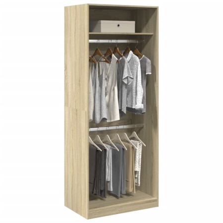 Armario de madera de ingeniería roble Sonoma 80x50x200 cm de , Armarios roperos - Ref: Foro24-3307794, Precio: 166,07 €, Desc...