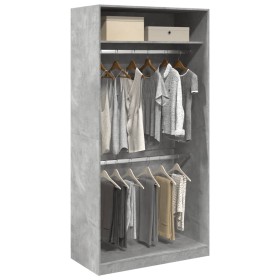 Armario de madera contrachapada gris hormigón 100x50x200 cm de , Armarios roperos - Ref: Foro24-3307804, Precio: 174,64 €, De...