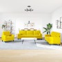 Sofa with cushions and pillows 3 pieces yellow velvet by , Sofas - Ref: Foro24-3278457, Price: 623,26 €, Discount: %