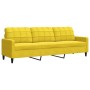 Sofa with cushions and pillows 3 pieces yellow velvet by , Sofas - Ref: Foro24-3278457, Price: 623,26 €, Discount: %