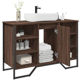 Bathroom vanity cabinet in brown oak wood, engineered, 91x35x60 cm. by , Bathroom furniture - Ref: Foro24-848668, Price: 93,9...