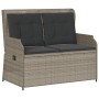 Reclining garden armchair with gray synthetic rattan cushions by , garden benches - Ref: Foro24-368960, Price: 212,37 €, Disc...