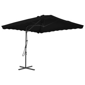 Garden umbrella with black steel pole 250x250x230cm by vidaXL, Umbrellas - Ref: Foro24-312516, Price: 113,99 €, Discount: %