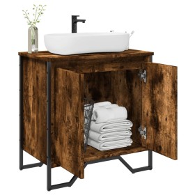 Armario lavabo baño madera ingeniería roble ahumado 60x35x60 cm de , Muebles de baño - Ref: Foro24-848656, Precio: 64,20 €, D...