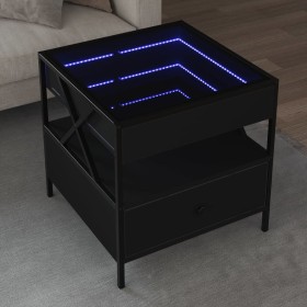 Coffee table with Infinity LED black 50x50x51 cm by , Coffee table - Ref: Foro24-847712, Price: 130,99 €, Discount: %