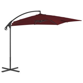 Sombrilla voladiza poste de acero color vino tinto 250x250 cm de vidaXL, Sombrillas - Ref: Foro24-312510, Precio: 129,99 €, D...