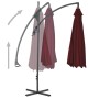 Cantilever umbrella with steel post in burgundy color, 250x250 cm. by vidaXL, Umbrellas - Ref: Foro24-312510, Price: 130,14 €...