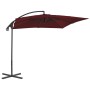 Cantilever umbrella with steel post in burgundy color, 250x250 cm. by vidaXL, Umbrellas - Ref: Foro24-312510, Price: 130,14 €...