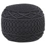 Handmade macramé pouf in anthracite gray cotton, 45x30 cm by , Ottomans - Ref: Foro24-324005, Price: 72,19 €, Discount: %