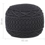 Handmade macramé pouf in anthracite gray cotton, 45x30 cm by , Ottomans - Ref: Foro24-324005, Price: 72,19 €, Discount: %