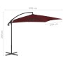 Cantilever umbrella with steel post in burgundy color, 250x250 cm. by vidaXL, Umbrellas - Ref: Foro24-312510, Price: 130,14 €...