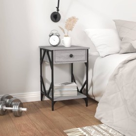 Bedside table made of gray Sonoma plywood, measuring 40x42x60 cm. by , Nightstands - Ref: Foro24-826341, Price: 48,59 €, Disc...