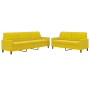 Set of sofas with 2 pieces of yellow velvet cushions by , Sofas - Ref: Foro24-3278477, Price: 470,68 €, Discount: %