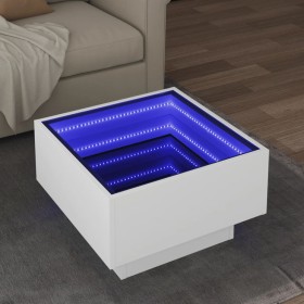 White engineered wood LED coffee table 50x50x30 cm by , Coffee table - Ref: Foro24-847504, Price: 111,99 €, Discount: %