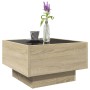 Center table and LED engineered oak wood Sonoma 50x50x30 cm by , Coffee table - Ref: Foro24-847506, Price: 108,15 €, Discount: %