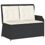 Reclining garden armchair with black synthetic rattan cushions by , garden benches - Ref: Foro24-368937, Price: 201,42 €, Dis...