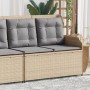 Garden reclining armchair with beige synthetic rattan cushions by , garden benches - Ref: Foro24-368940, Price: 206,22 €, Dis...