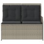 Reclining garden armchair with gray synthetic rattan cushions by , garden benches - Ref: Foro24-368942, Price: 207,85 €, Disc...