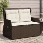 Reclining garden armchair with brown synthetic rattan cushions by , garden benches - Ref: Foro24-368956, Price: 209,75 €, Dis...