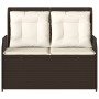 Reclining garden armchair with brown synthetic rattan cushions by , garden benches - Ref: Foro24-368956, Price: 209,75 €, Dis...