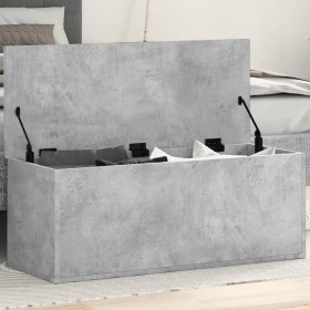 Wooden storage box in gray concrete engineering, 90x35x35 cm. by , Storage trunks - Ref: Foro24-840684, Price: 73,28 €, Disco...