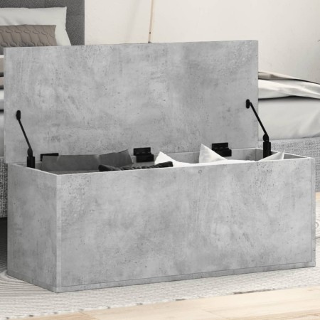 Wooden storage box in gray concrete engineering, 90x35x35 cm. by , Storage trunks - Ref: Foro24-840684, Price: 73,12 €, Disco...