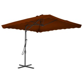 Garden umbrella with terracotta steel pole 250x250x230 cm by vidaXL, Umbrellas - Ref: Foro24-312515, Price: 92,64 €, Discount: %