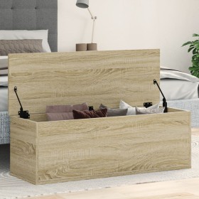 Storage box made of engineered oak wood in Sonoma oak finish, measuring 102x35x35 cm. by , Storage trunks - Ref: Foro24-84069...