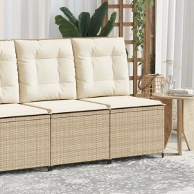 Garten-Liegesessel mit beigen Kissen aus synthetischem Rattan. von , Outdoor-Sofas - Ref: Foro24-368977, Preis: 114,99 €, Rab...