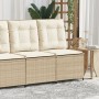 Sillón reclinable de jardín con cojines ratán sintético beige de , Sofás de exterior - Ref: Foro24-368977, Precio: 109,99 €, ...