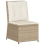 Sillón reclinable de jardín con cojines ratán sintético beige de , Sofás de exterior - Ref: Foro24-368977, Precio: 109,99 €, ...