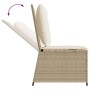 Sillón reclinable de jardín con cojines ratán sintético beige de , Sofás de exterior - Ref: Foro24-368977, Precio: 109,99 €, ...