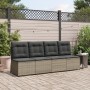 Reclining garden armchair with gray synthetic rattan cushions by , Outdoor sofas - Ref: Foro24-368975, Price: 109,99 €, Disco...