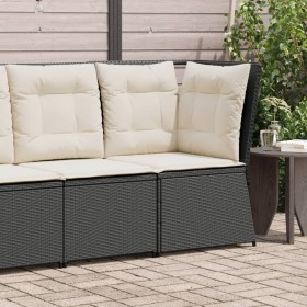 Corner garden sofa with black synthetic rattan cushions by , Outdoor sofas - Ref: Foro24-368982, Price: 114,76 €, Discount: %