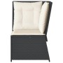 Corner garden sofa with black synthetic rattan cushions by , Outdoor sofas - Ref: Foro24-368982, Price: 114,76 €, Discount: %