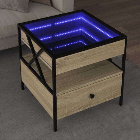 Coffee table with Infinity LED Sonoma oak 50x50x51 cm by , Coffee table - Ref: Foro24-847713, Price: 126,95 €, Discount: %