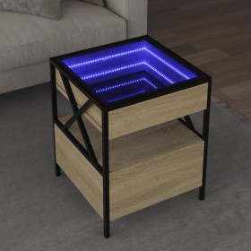 Mesa de centro con Infinity LED roble Sonoma 40x40x51 cm de , Mesas de centro - Ref: Foro24-847718, Precio: 97,05 €, Descuent...