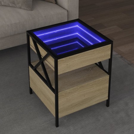 Coffee table with Infinity LED Sonoma oak 40x40x51 cm by , Coffee table - Ref: Foro24-847718, Price: 97,05 €, Discount: %