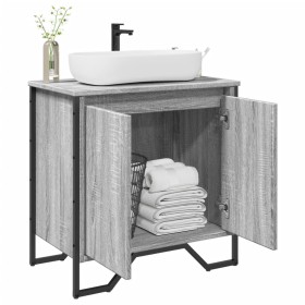 Armario lavabo baño madera ingeniería gris Sonoma 60x35x60 cm de , Muebles de baño - Ref: Foro24-848657, Precio: 66,11 €, Des...