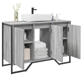 Bathroom vanity cabinet in gray Sonoma engineered wood, 91x35x60 cm. by , Bathroom furniture - Ref: Foro24-848662, Price: 106...