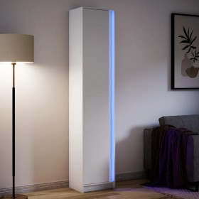 Aparador con LED madera de ingeniería blanco 41,5x32,5x200 cm de , Aparadores - Ref: Foro24-3307898, Precio: 155,99 €, Descue...