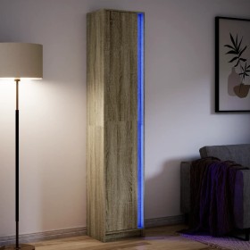 Aparador con LED madera ingeniería roble Sonoma 41,5x32,5x200cm de , Aparadores - Ref: Foro24-3307900, Precio: 151,60 €, Desc...