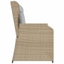 Sillón reclinable de jardín con cojines ratán sintético beige de , Bancos de jardín - Ref: Foro24-368949, Precio: 206,99 €, D...