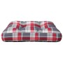 Cushion for pallet sofa, red checkered fabric, 58x58x10 cm by , Cushions for chairs and sofas - Ref: Foro24-360913, Price: 24...