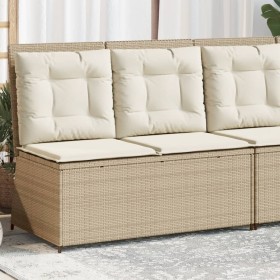 Garden reclining armchair with beige synthetic rattan cushions by , garden benches - Ref: Foro24-368968, Price: 182,48 €, Dis...