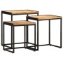 Stackable tables, set of 3, made of solid rough mango wood. by , Side tables - Ref: Foro24-376037, Price: 93,99 €, Discount: %