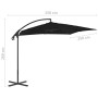 Cantilever umbrella with black steel pole 250x250 cm by vidaXL, Umbrellas - Ref: Foro24-312512, Price: 134,79 €, Discount: %