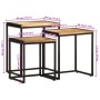 Stackable tables, set of 3, made of solid rough mango wood. by , Side tables - Ref: Foro24-376037, Price: 93,99 €, Discount: %